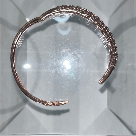 NWOT Designer Rose Gold Plated Sterling Silver Genuine Morganite Bangle Bracelet - Picture 7 of 8